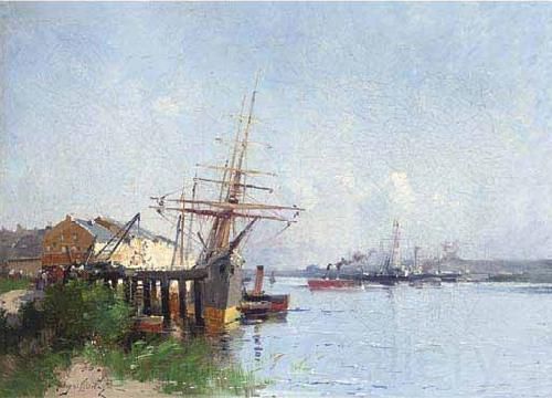 Eugene Galien-Laloue Harbour scene